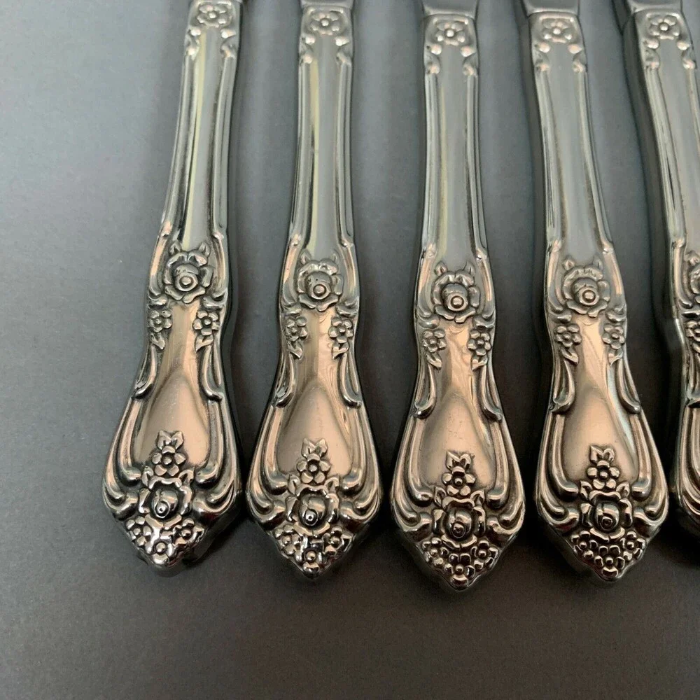 Knives Flowers Floral Stainless Steel USA Lot of 6
